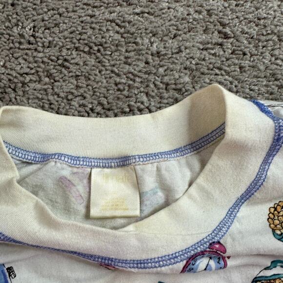 VINTAGE Intimates Shirt Womens S White Blue Rise And Shine Pajamas Ladies READ - Picture 5 of 9